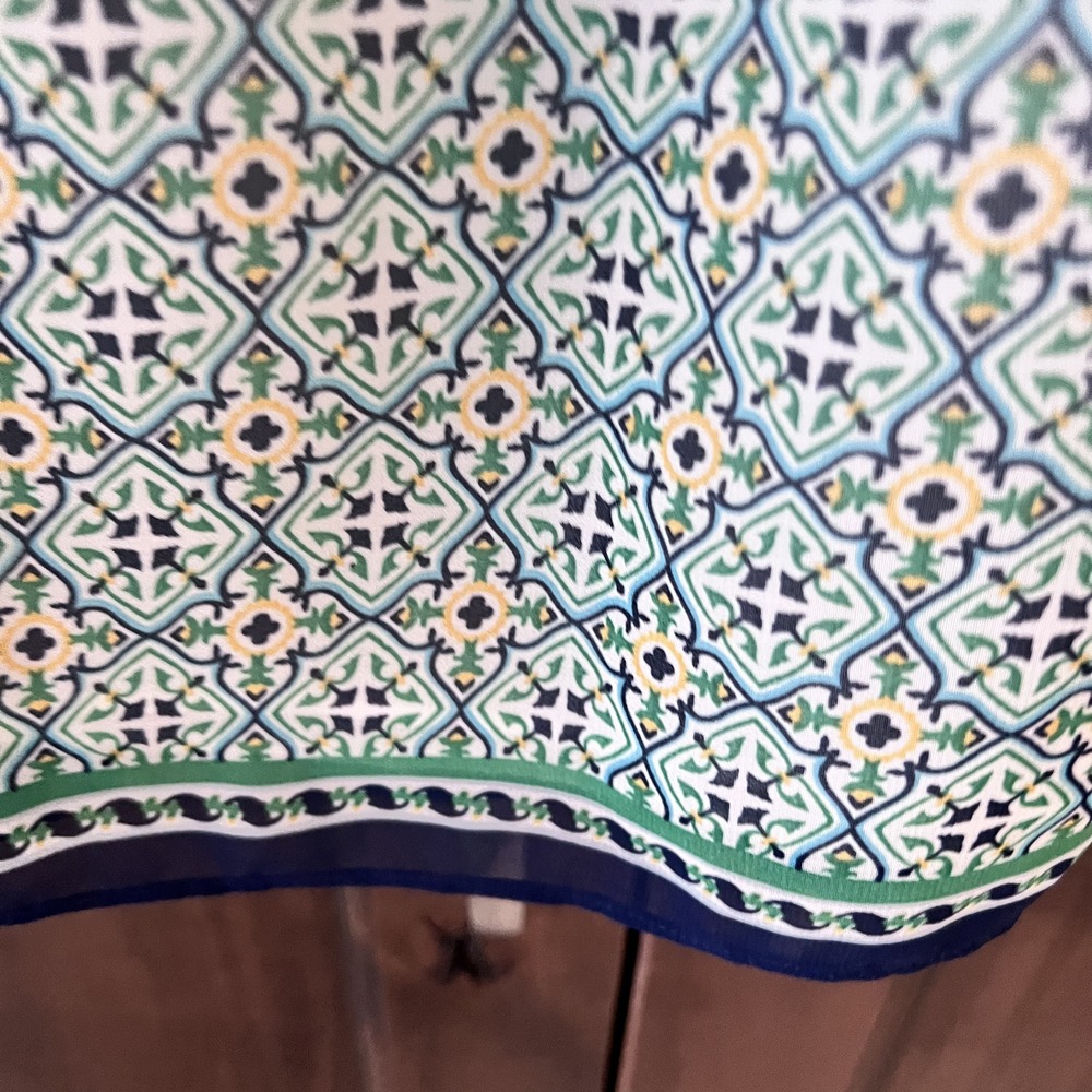 MAX STUDIO-Green Moroccan Print Halter Style Blouse Size L‎ - Picture 7 of 10